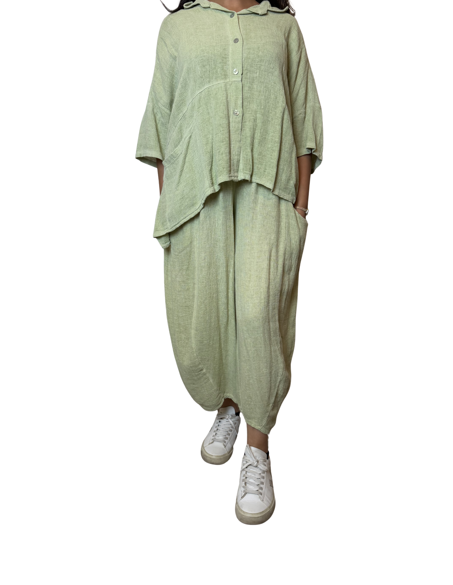 Linen Blend Co-Ord Set – Shirt & Trousers