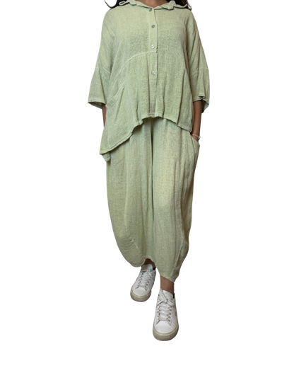 Linen Blend Co-Ord Set – Shirt & Trousers