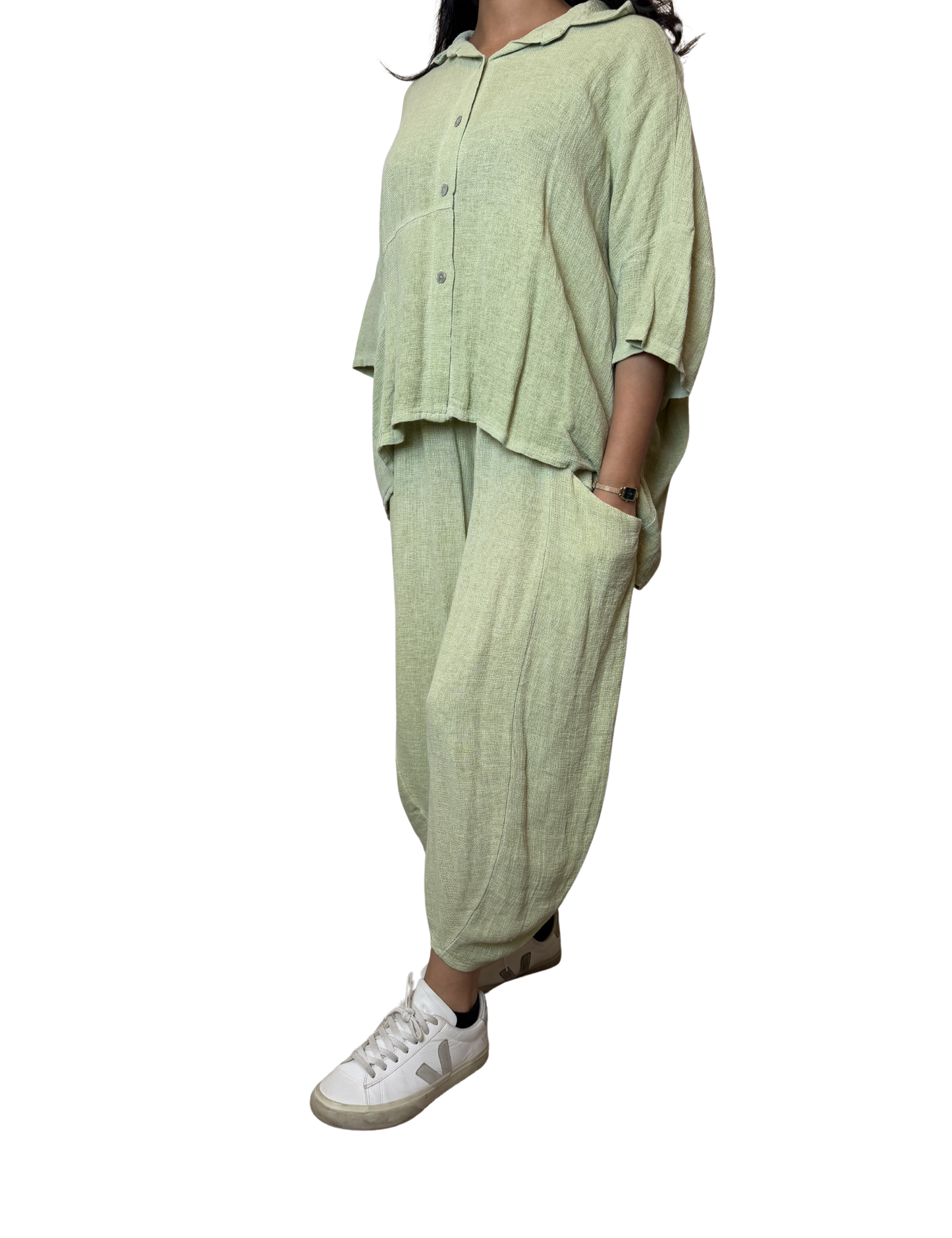 Linen Blend Co-Ord Set – Shirt & Trousers