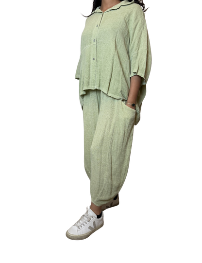 Linen Blend Co-Ord Set – Shirt & Trousers