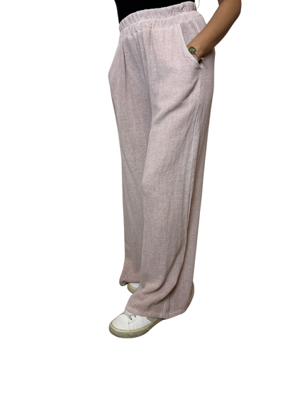 2 Pocket Wide Leg Linen Blend Trousers