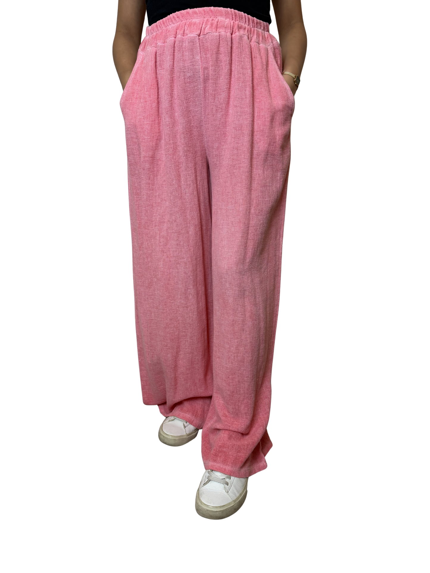 2 Pocket Wide Leg Linen Blend Trousers