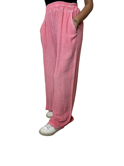 2 Pocket Wide Leg Linen Blend Trousers