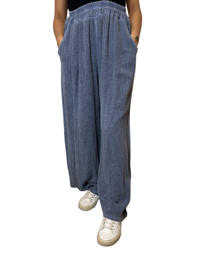 2 Pocket Wide Leg Linen Blend Trousers