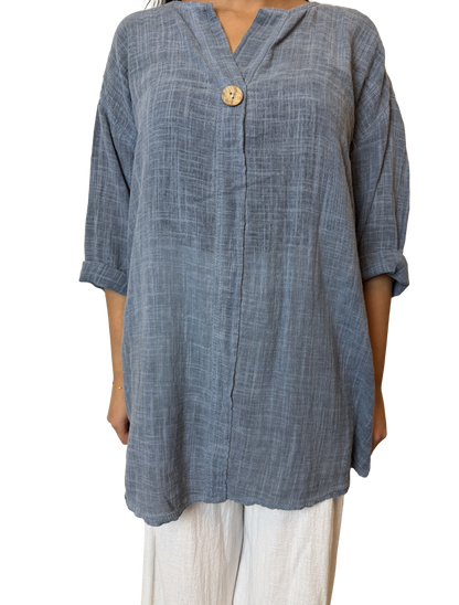 Luna Oversized Linen Blend Top