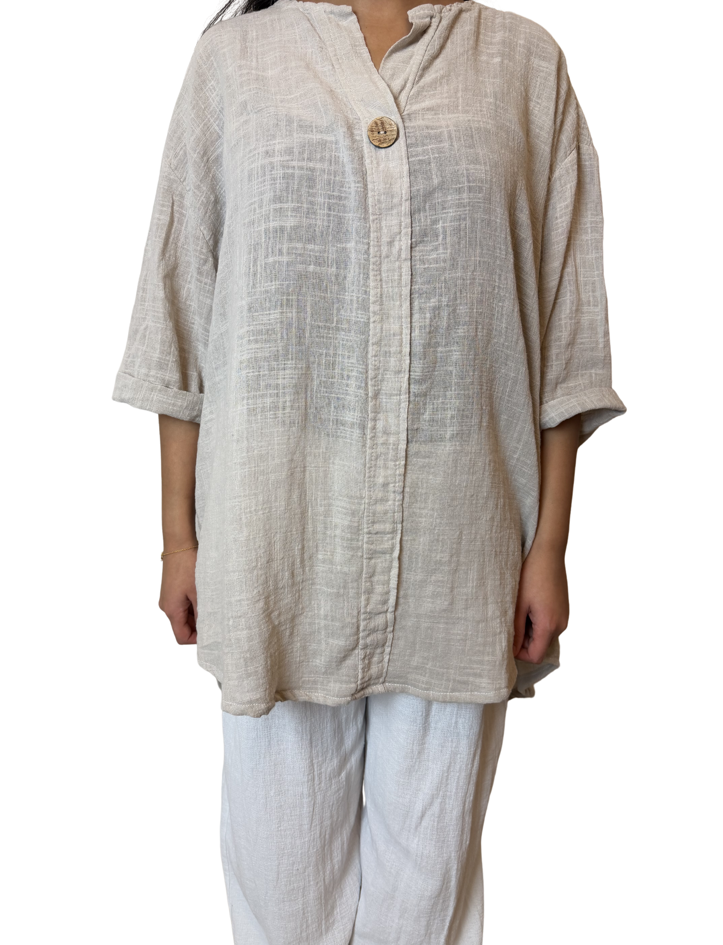 Luna Oversized Linen Blend Top