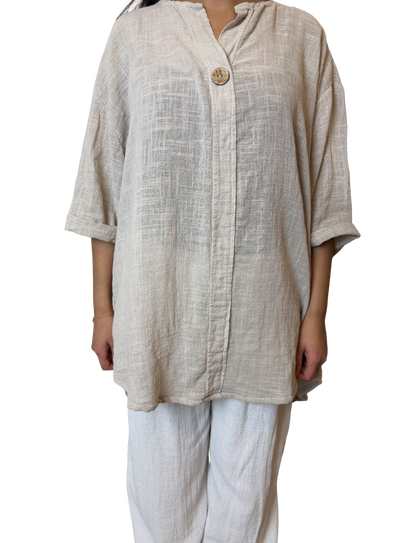 Luna Oversized Linen Blend Top