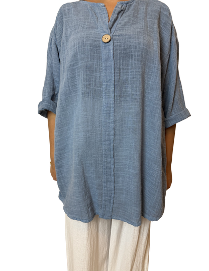 Luna Oversized Linen Blend Top