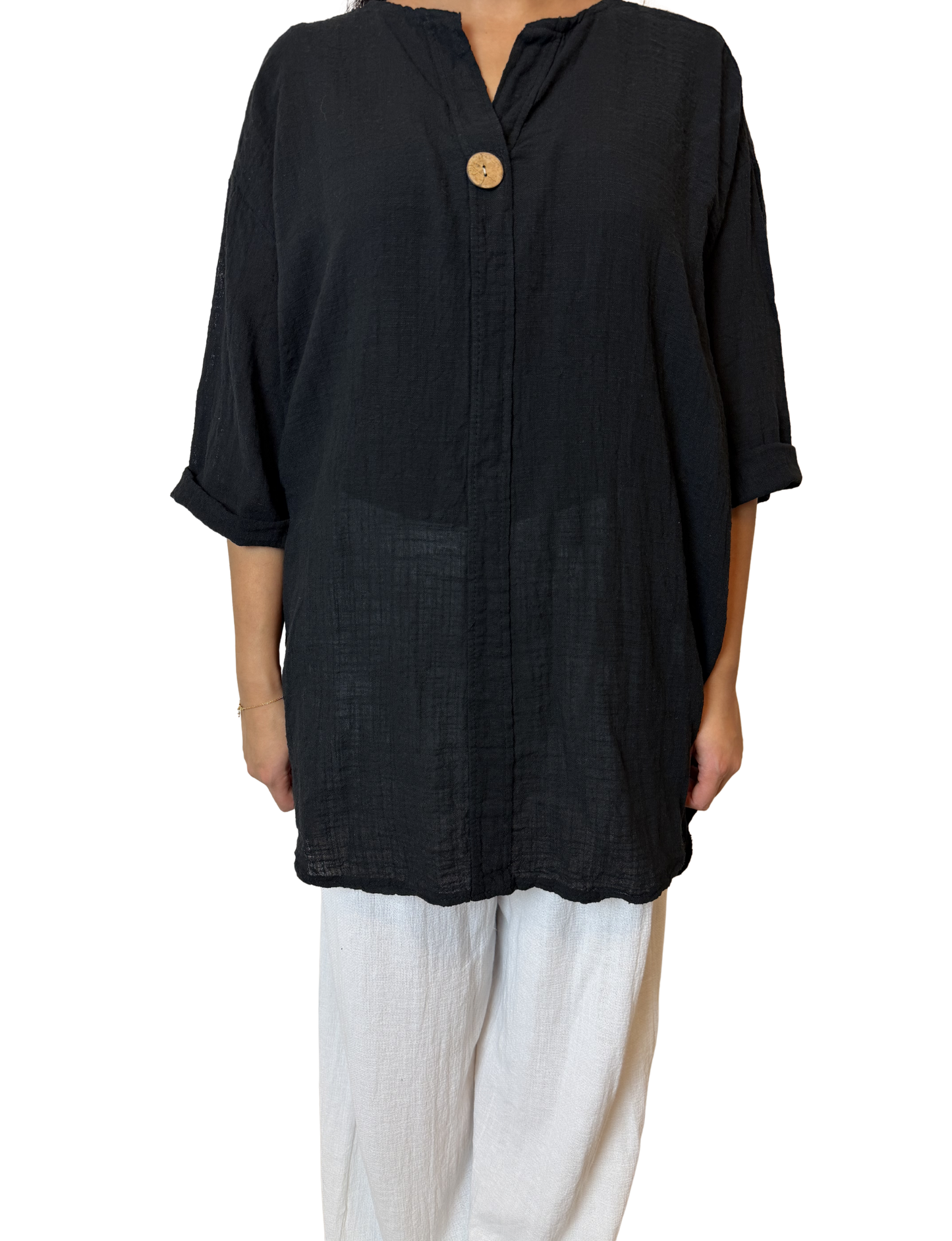 Luna Oversized Linen Blend Top