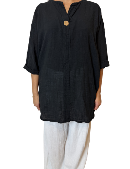 Luna Oversized Linen Blend Top