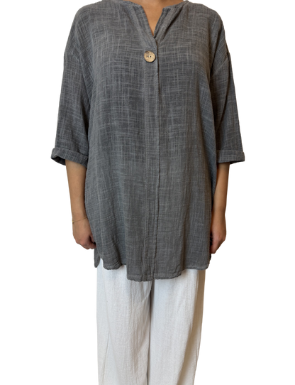 Luna Oversized Linen Blend Top