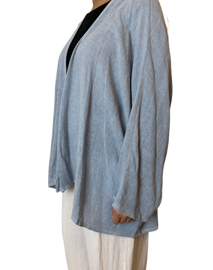 Linen One Button Cardigan Overtop