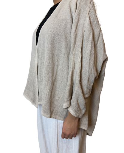 Linen One Button Cardigan Overtop