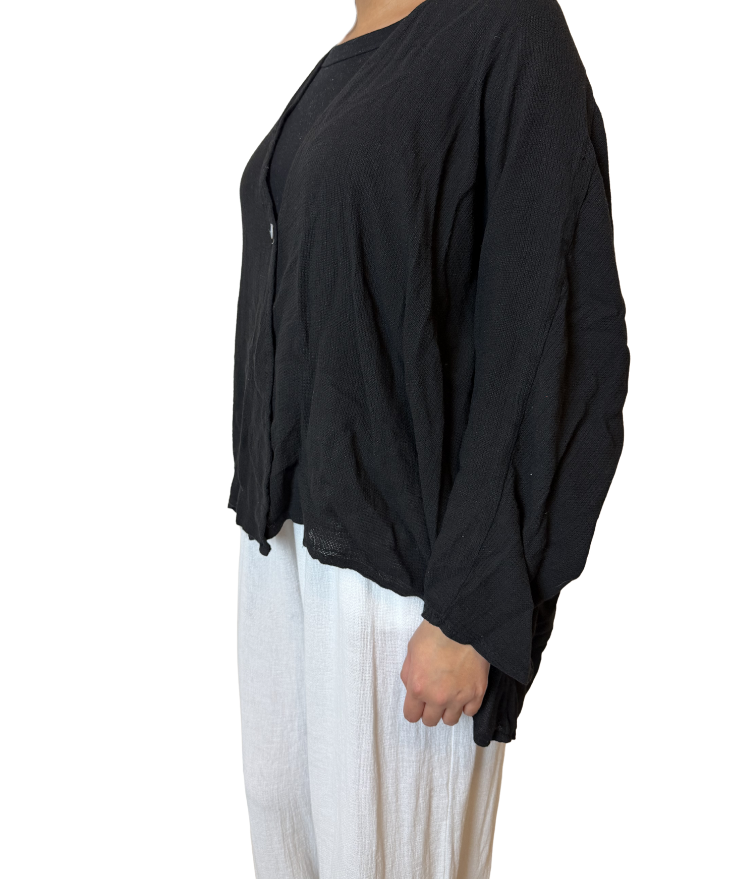 Linen One Button Cardigan Overtop