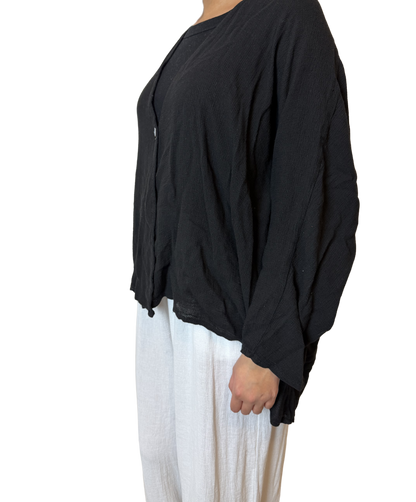 Linen One Button Cardigan Overtop