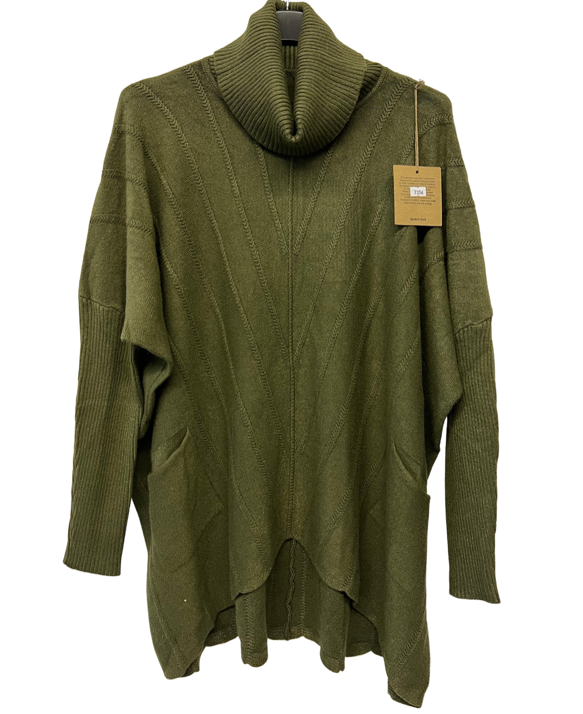 Brand New Womens Ladies Italian Cowl Neck V Shape Design Pocket Jumper
