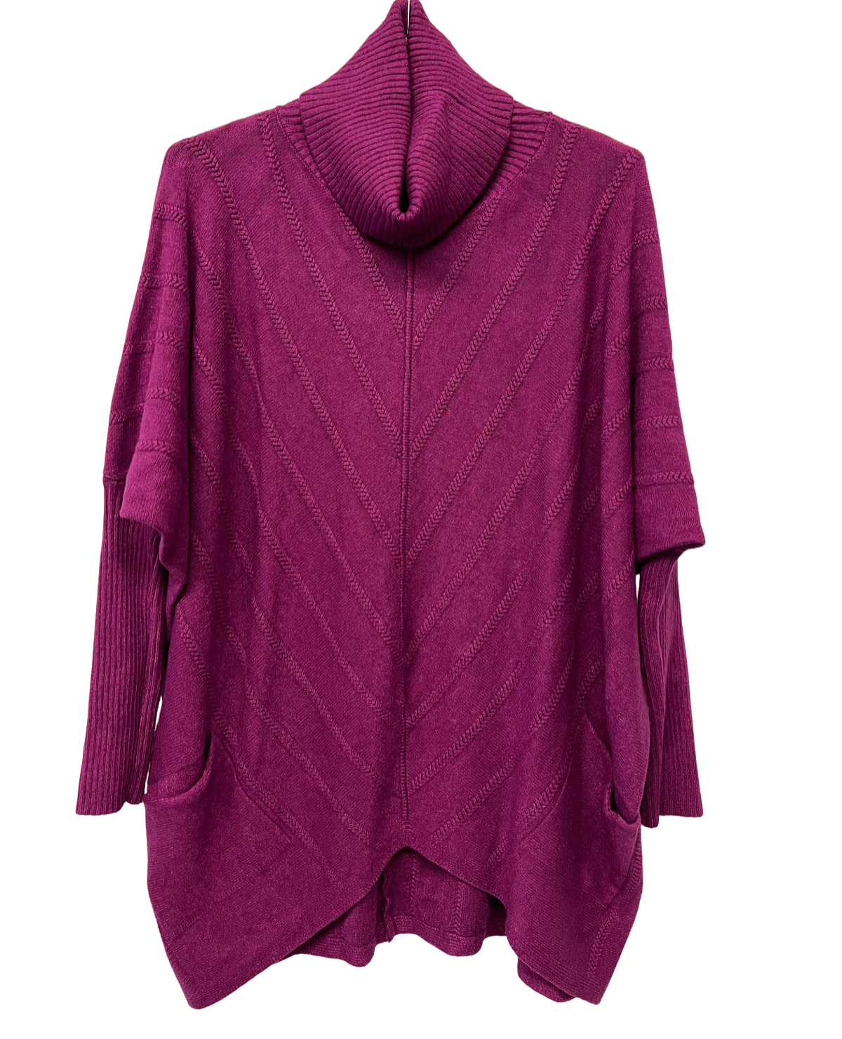 Brand New Womens Ladies Italian Cowl Neck V Shape Design Pocket Jumper