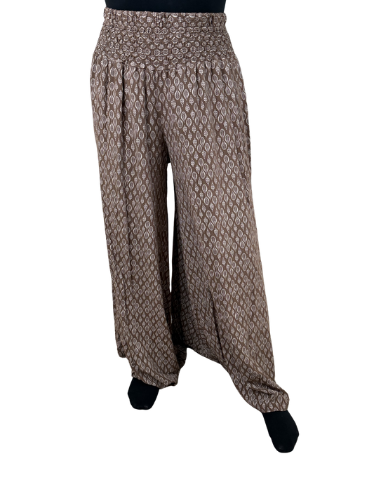 Leaf Print Palazzo Trousers