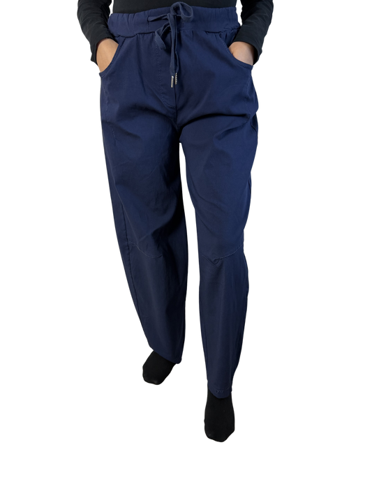 Barrel Fit Wide Leg Trousers