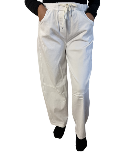 Barrel Fit Wide Leg Trousers