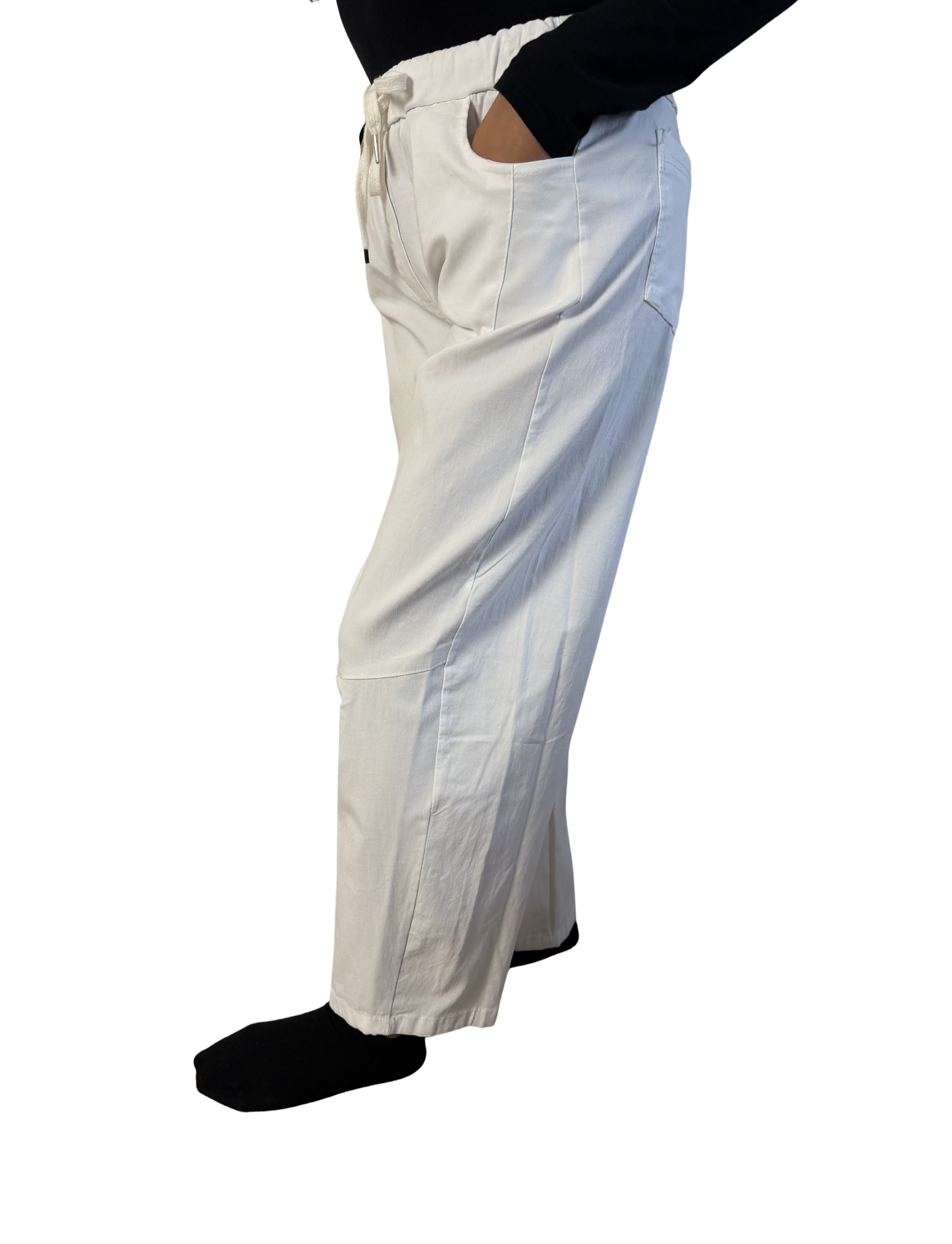 Barrel Fit Wide Leg Trousers