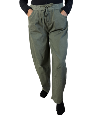 Barrel Fit Wide Leg Trousers