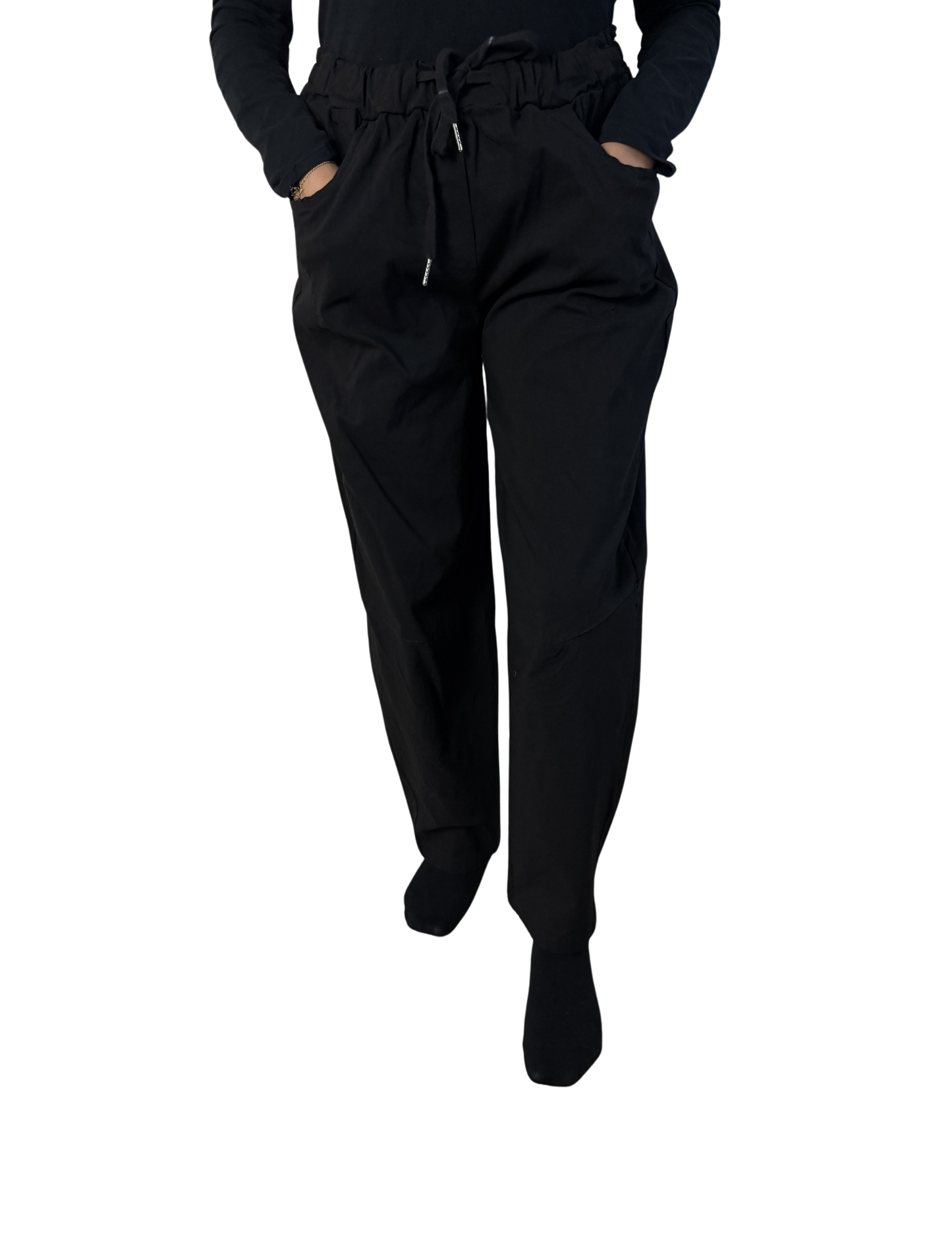 Barrel Fit Wide Leg Trousers