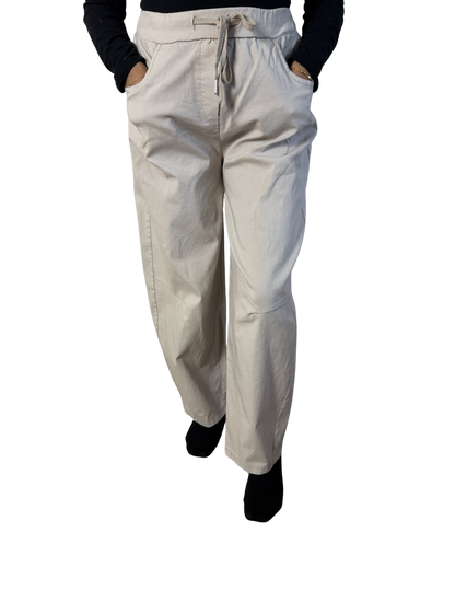 Barrel Fit Wide Leg Trousers