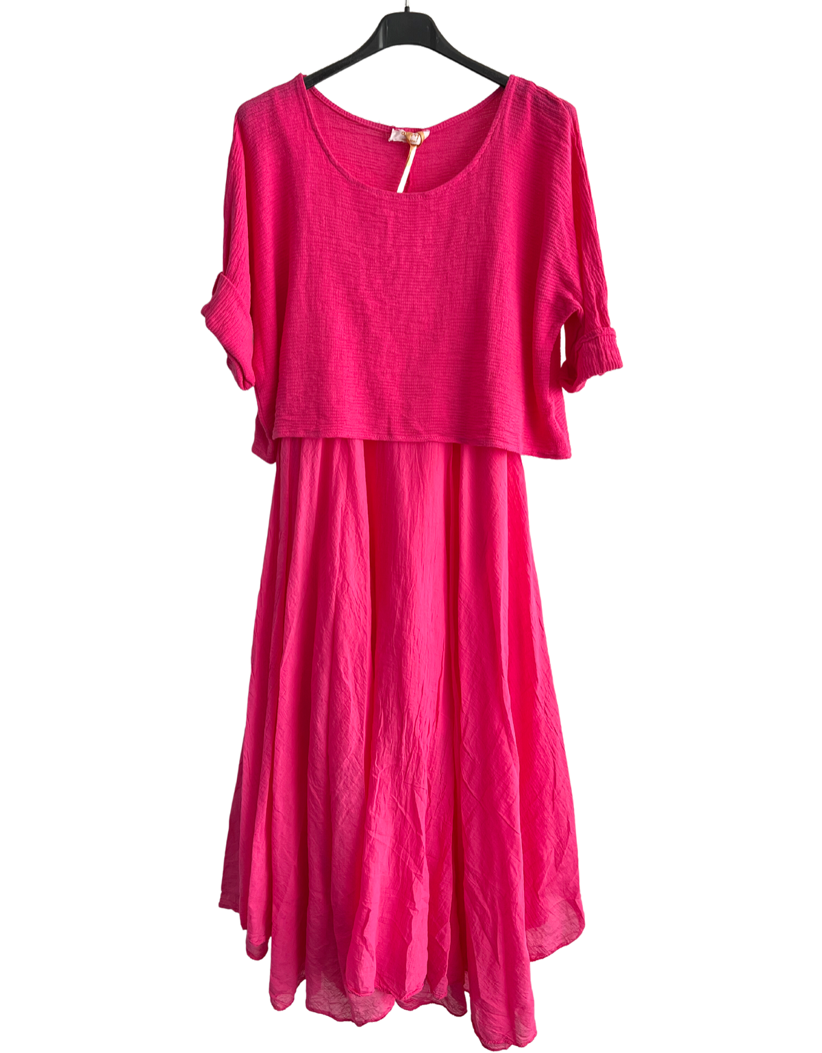 Brand New Womens 2 Piece Lightweight Long Maxi Dress with Over Crop Top
