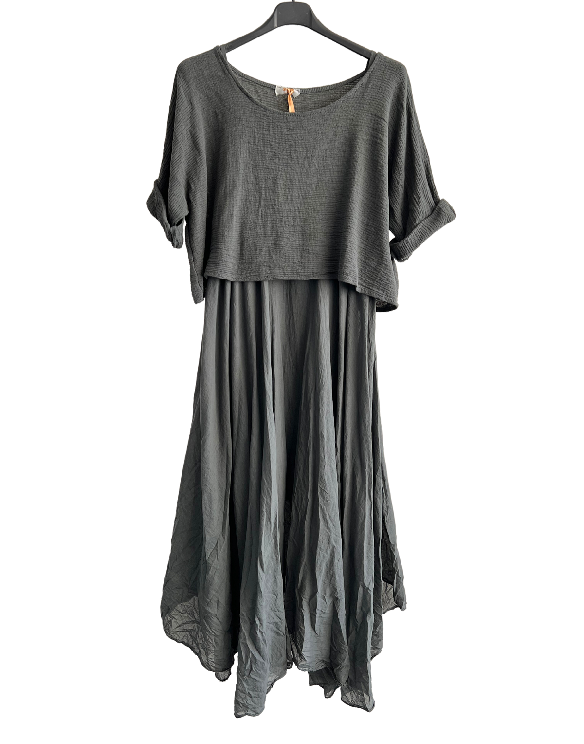 Brand New Womens 2 Piece Lightweight Long Maxi Dress with Over Crop Top