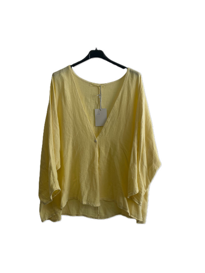 Womens Italian Overtop/ Cardigan Layering Linen One Button Long Sleeve Top