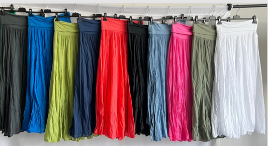 Summer Flare Design Maxi Skirts With Elasticated Waist