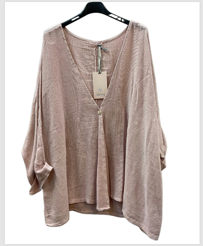 Womens Italian Overtop/ Cardigan Layering Linen One Button Long Sleeve Top