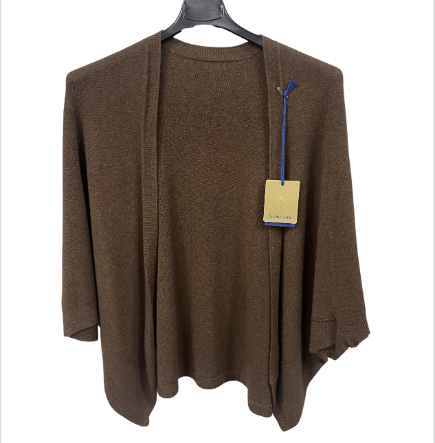 Brand New Womens Italian Lagenlook Soft Knit Open Front Short Cardigan