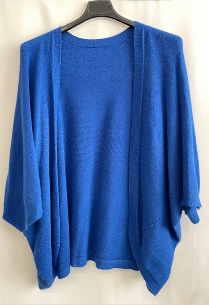 Brand New Womens Italian Lagenlook Soft Knit Open Front Short Cardigan