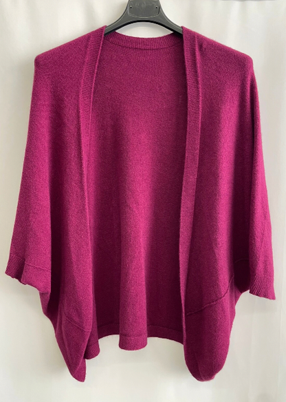 Brand New Womens Italian Lagenlook Soft Knit Open Front Short Cardigan