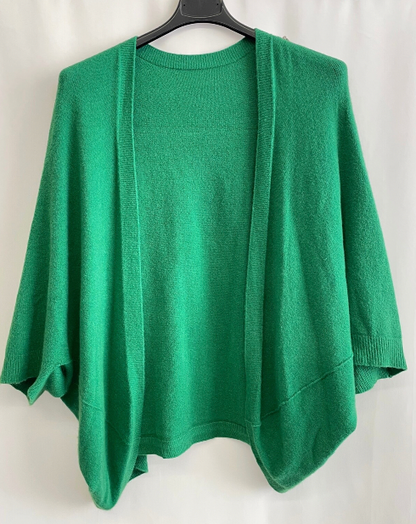 Brand New Womens Italian Lagenlook Soft Knit Open Front Short Cardigan