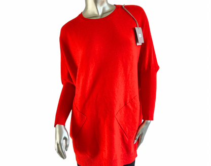 Brand New Womens Lagenlook Italian Plait Back Design 2 Pocket Jumper