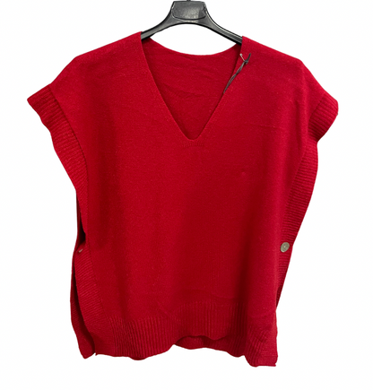 Brand New Autumn 24’ Italian Womens Soft Knitted Sleeveless Button Design V Neck Tank Top