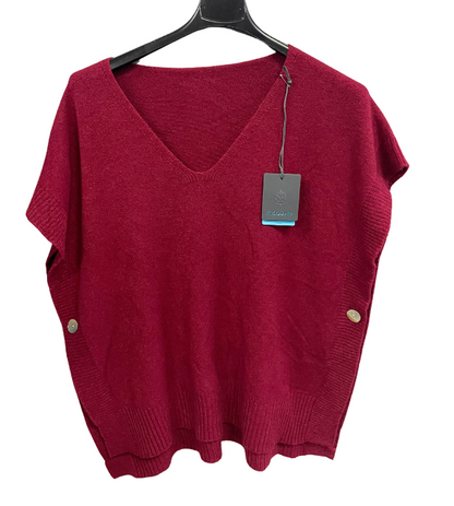Brand New Autumn 24’ Italian Womens Soft Knitted Sleeveless Button Design V Neck Tank Top