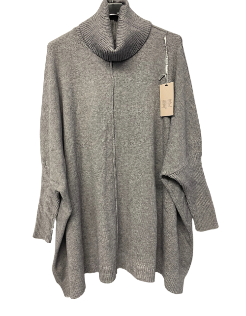 Womens Italian Oversized Cowl Neck Box Shaped Jumper with Exposed Seam Detail