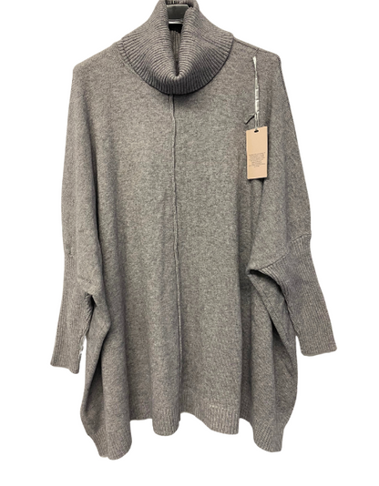 Womens Italian Oversized Cowl Neck Box Shaped Jumper with Exposed Seam Detail