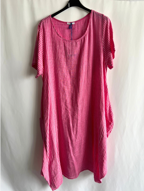 Lagenlook Stripe Cotton Summer Long Dresses