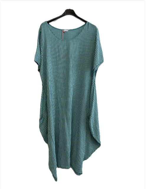 Lagenlook Stripe Cotton Summer Long Dresses