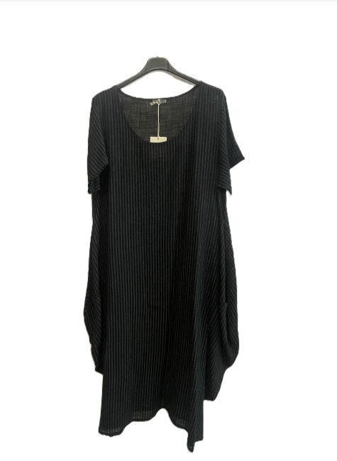 Lagenlook Stripe Cotton Summer Long Dresses