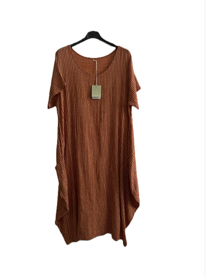 Lagenlook Stripe Cotton Summer Long Dresses