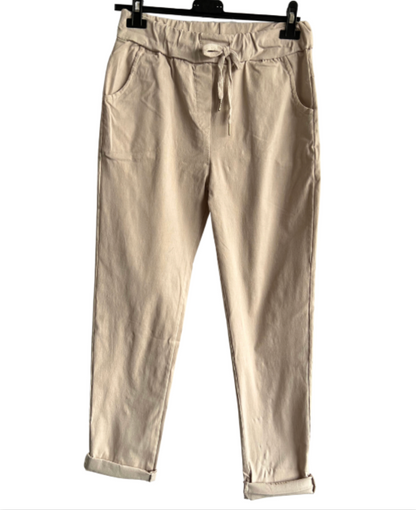 Ladies Italian Lagenlook Regular Smooth Magic Pants Casual Comfy Trousers
