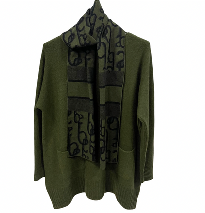 Brand New Womens Italian Knitted Long Sleeved Matching Jumper and Scarf Set