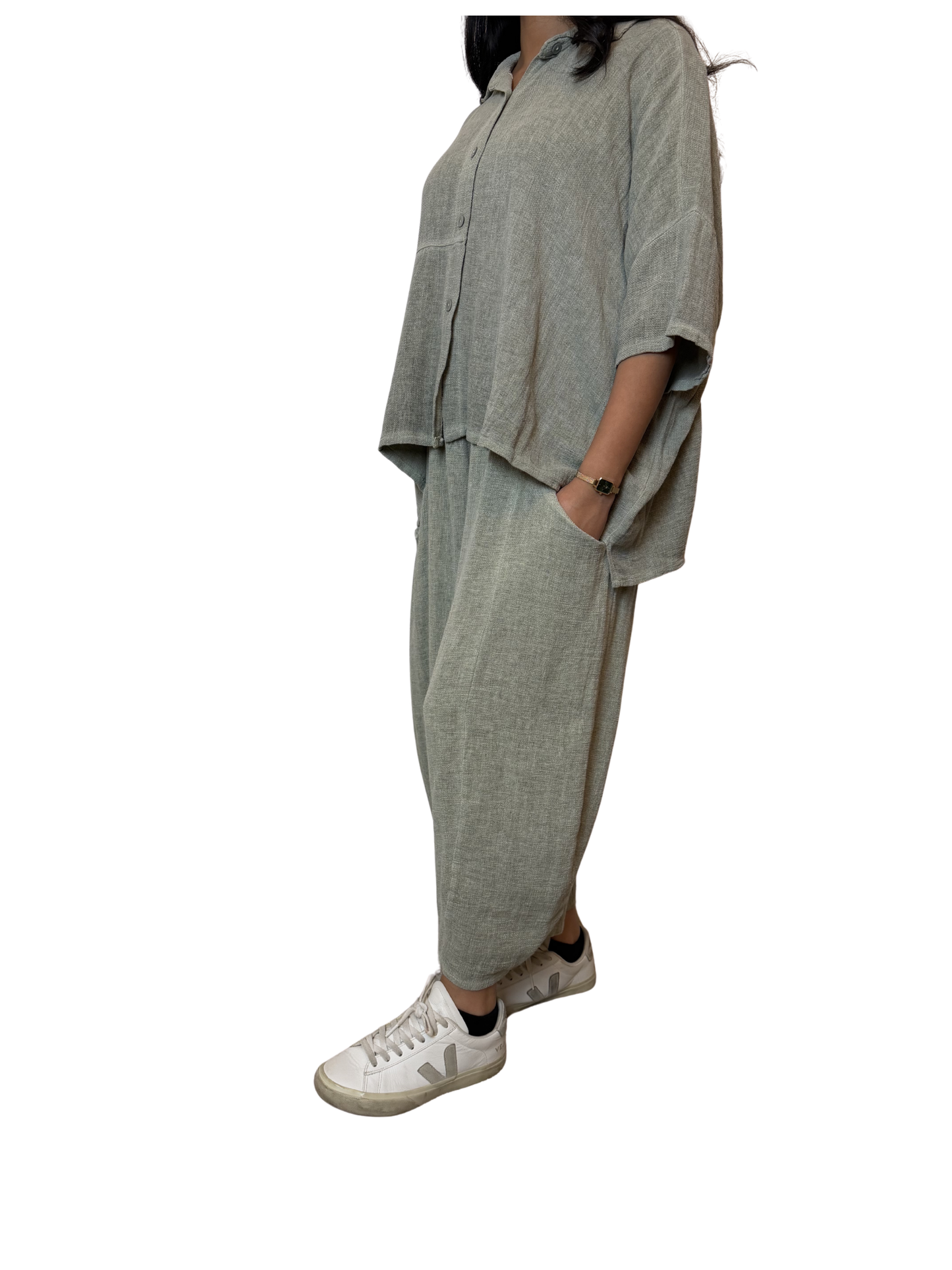 Linen Blend Co-Ord Set – Shirt & Trousers