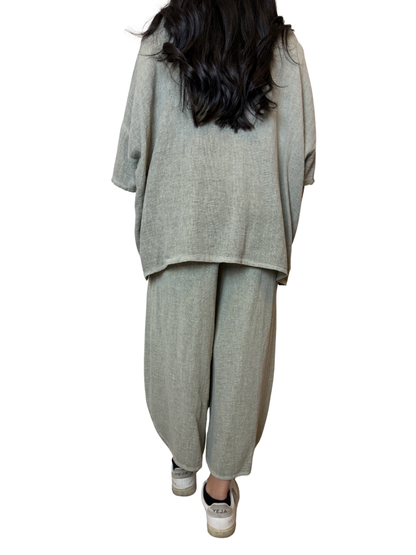 Linen Blend Co-Ord Set – Shirt & Trousers